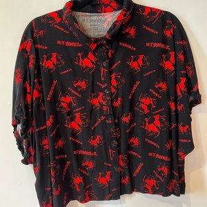 My Chemical Romance Three Cheers Art Woven Button-Up